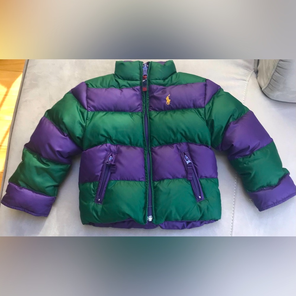 Ralph Lauren 3T striped down puffer jacket. Excellent condition.